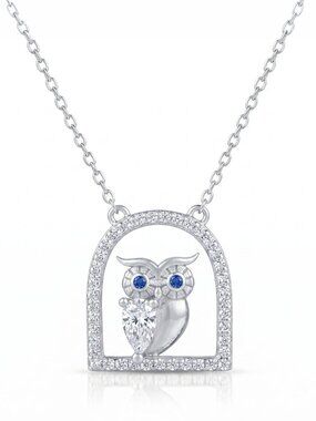 Owl Necklace,  925 Sterling Silver, Vintage Charmed Aroma